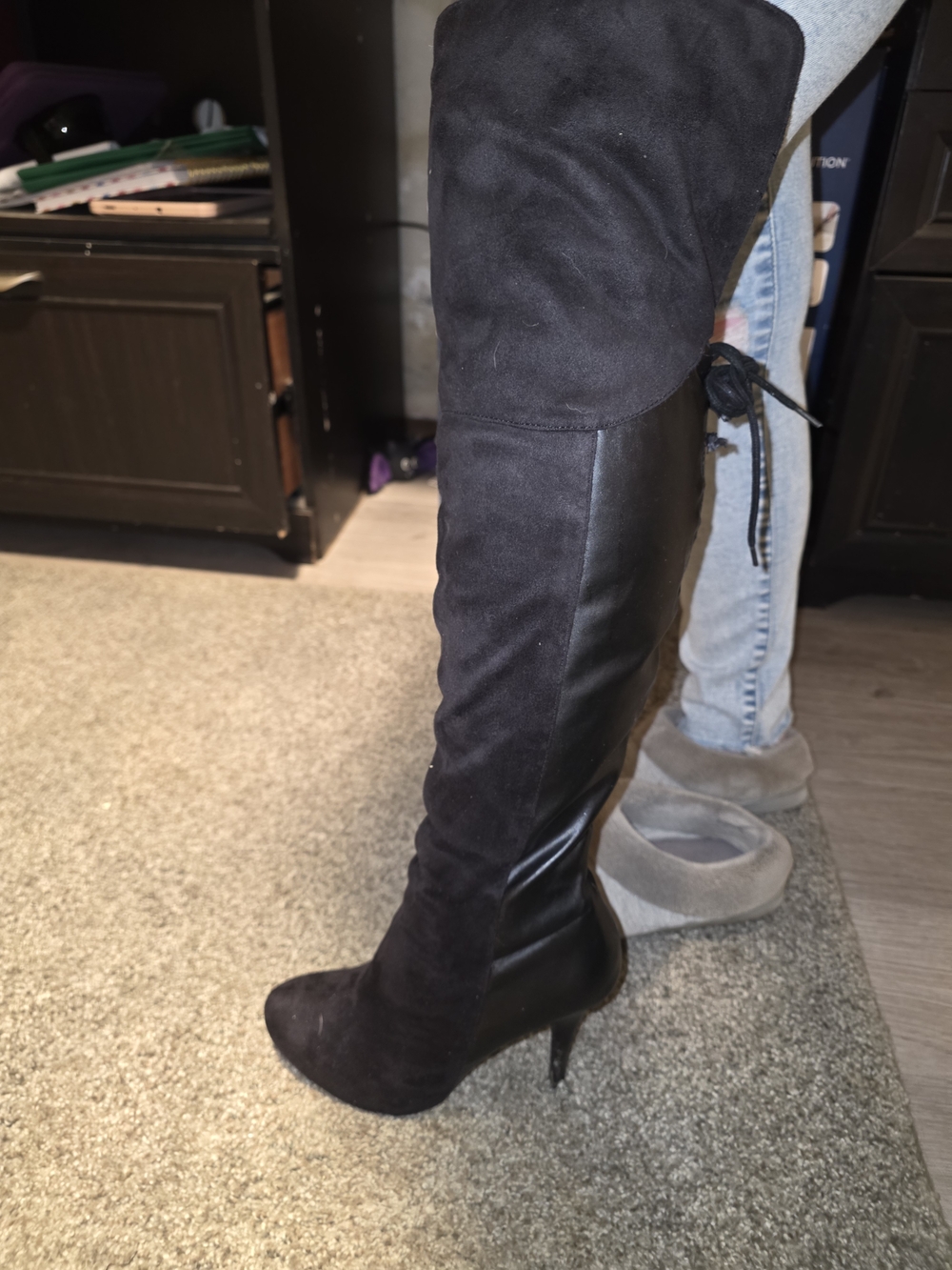 Charlotte Russe Black Over-the-Knee Stiletto Boots